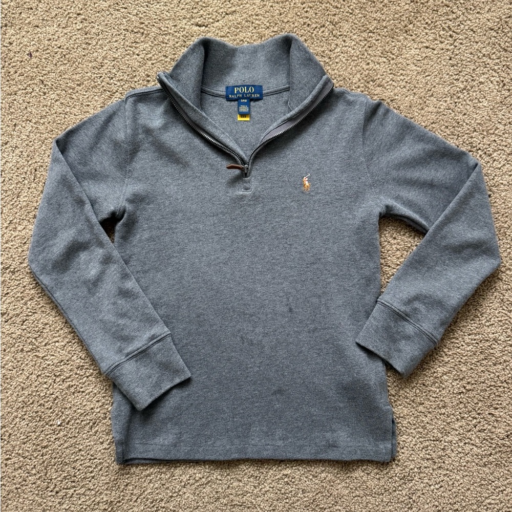 Boys Polo Ralph Lauren Gray Quarter-Zip Sweater